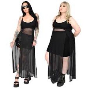 Foxblood High-Low Sheer Skirt